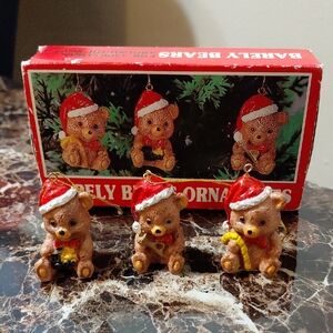 Vintage Barely Bears Christmas Ornaments